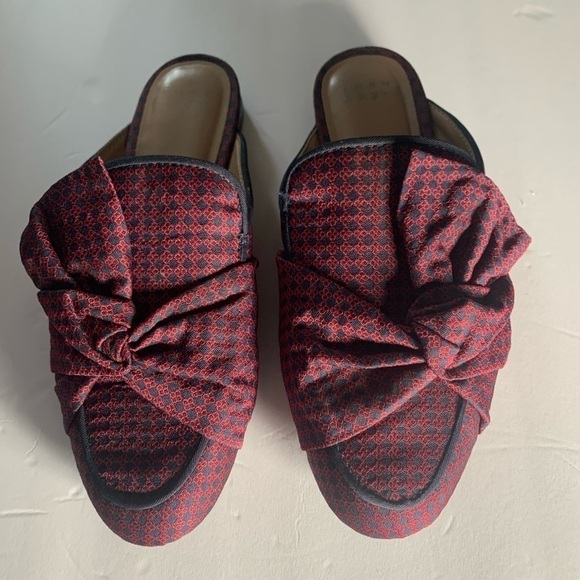 Shoes - A New Day checkered‎ vegan Mule slides flat shoes with bow. 7.5